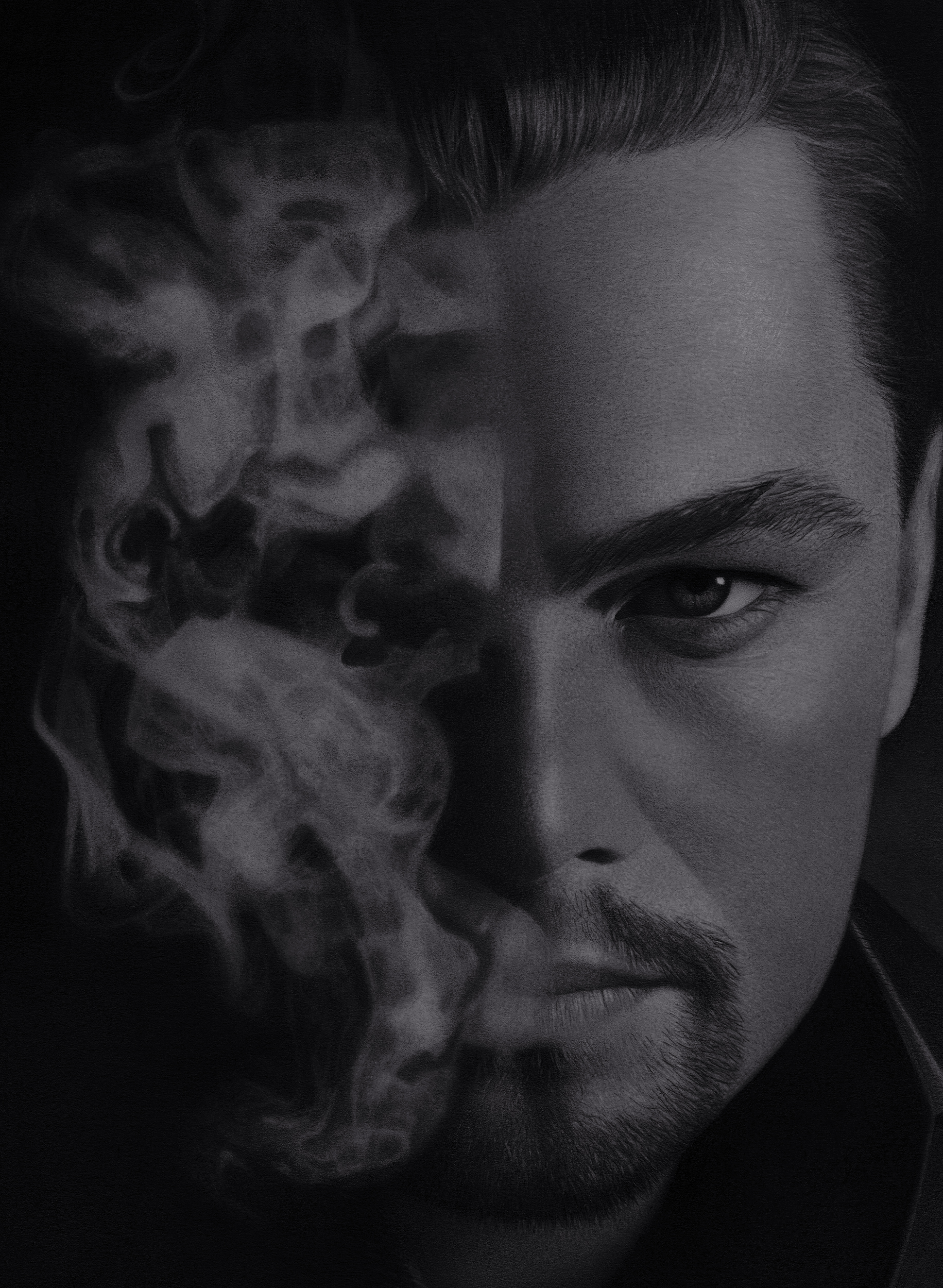 Graphite portrait detail