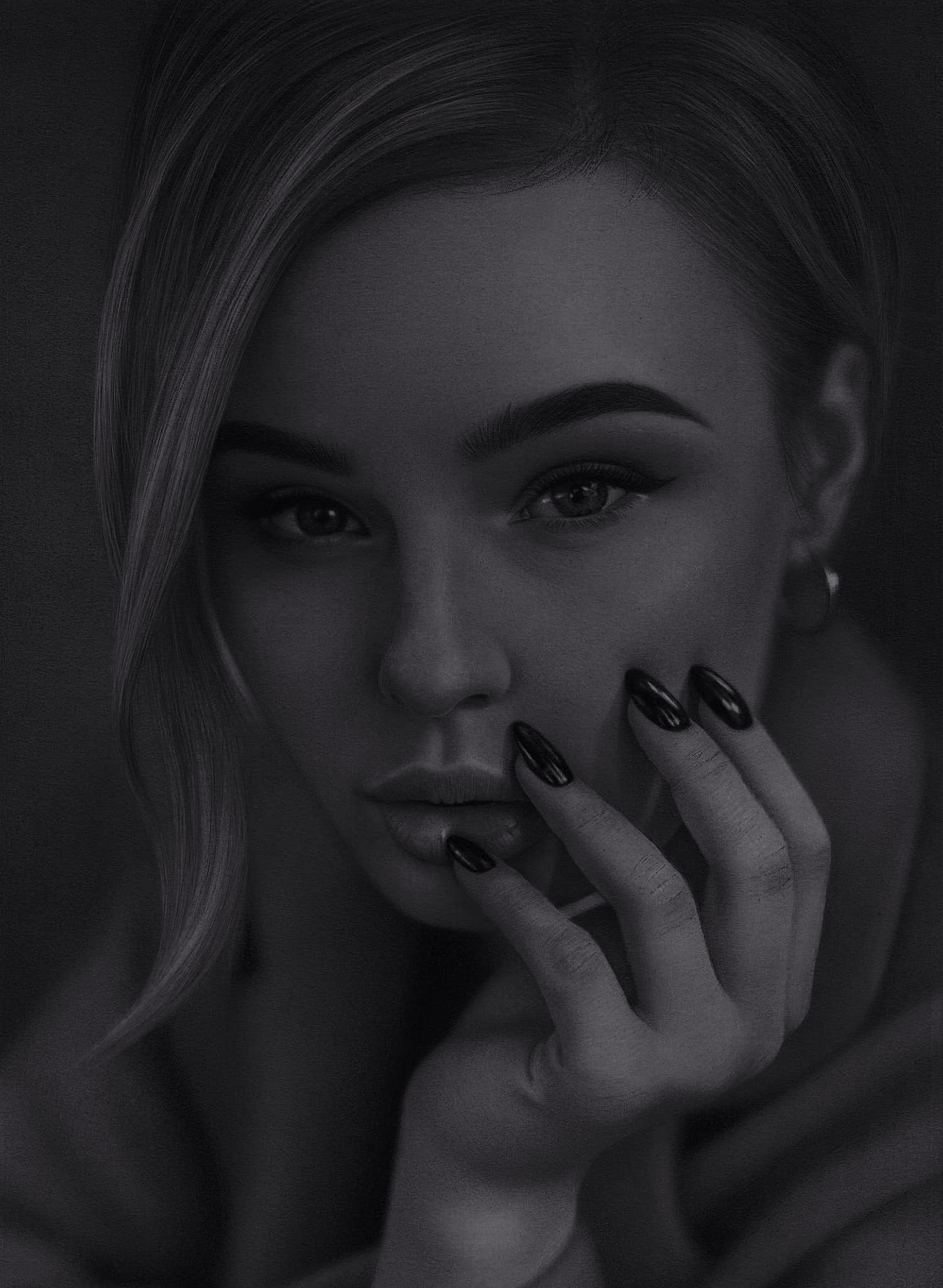 Photorealistic graphite portrait — artwork 04